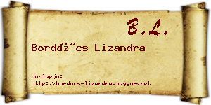 Bordács Lizandra névjegykártya